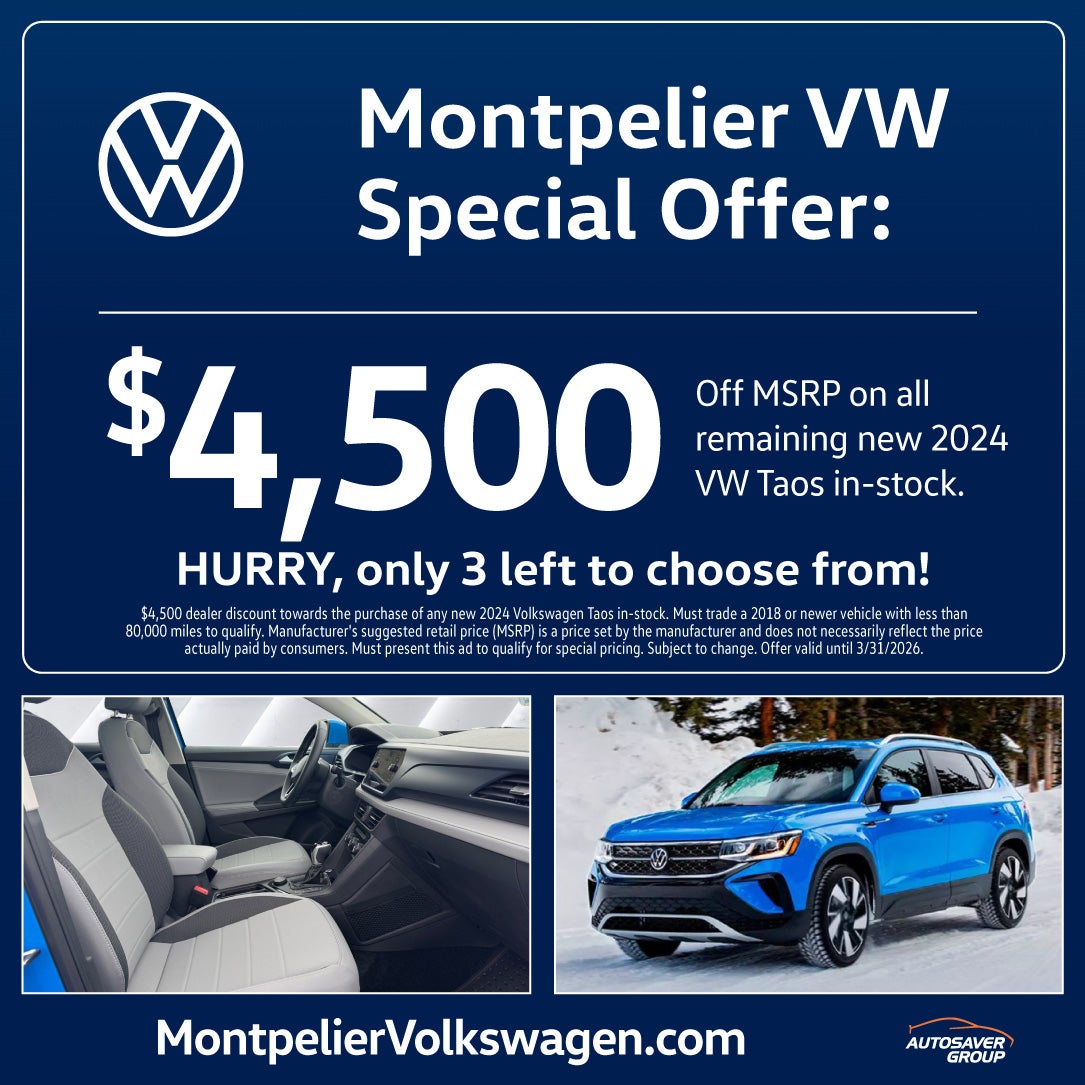 SHOP NEW VOLKSWAGEN DEALS NEAR MONTPELIER, VT