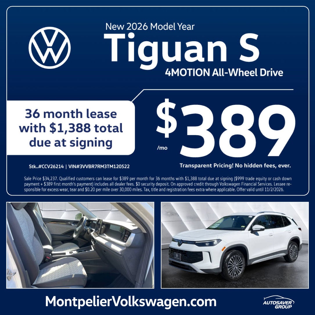 SHOP NEW VOLKSWAGEN DEALS NEAR MONTPELIER, VT